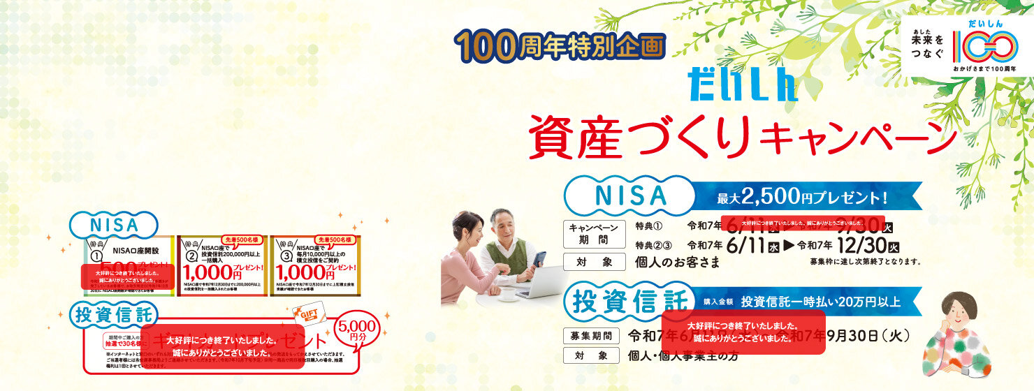 資産づくりキャンペーン【NISA】